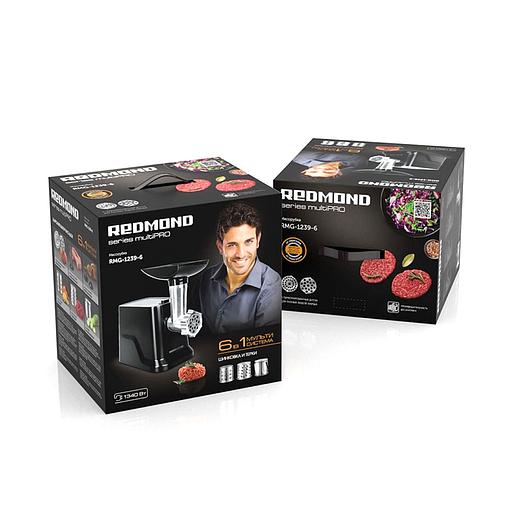 Мясорубка REDMOND RMG-1239-6 Черный фото 3