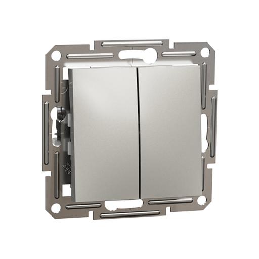 Выключатель двухклавишный SE EPH0300169 Asfora 10AX мех.быстрозажимной бронза фото 1