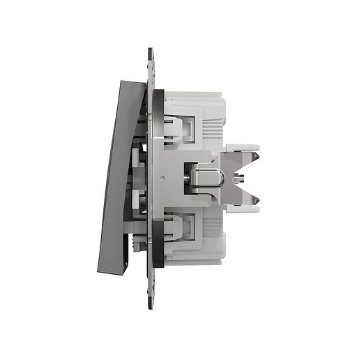 Выключатель двухклавишный SE EPH0300171 Asfora 10AX антрацит фото 2