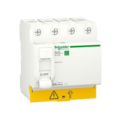 Выключатель дифференциального тока SE RESI9 4P 25А 30мА R9R51425 фото 1