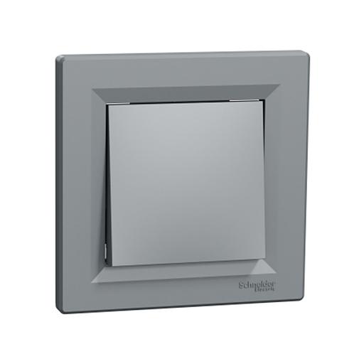 Выключатель одноклавишный SE EPH0100162 Asfora 10AX мех.быстрозажимной сталь фото 1