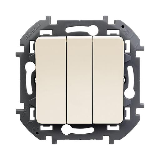 Выключатель трехклавишный Legrand 673641 Inspiria с/у 20 А ~250В винтовые зажимы слоновая кость фото 2