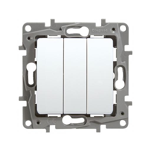 Выключатель трехклавишный Legrand Etika 10 A 250 В белый 672213 фото 1