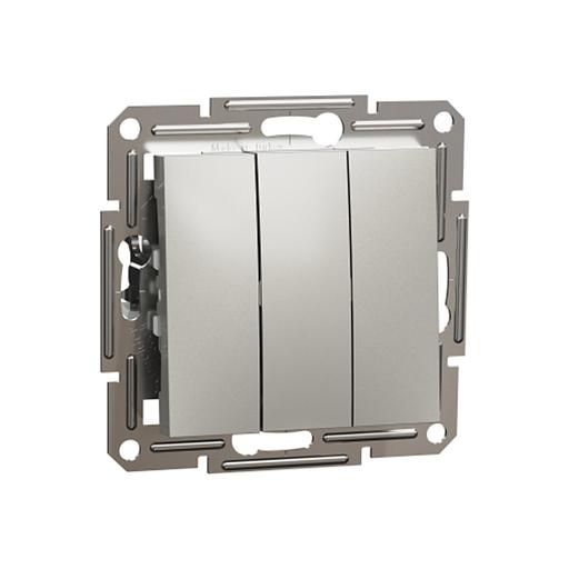 Выключатель трехклавишный SE EPH2100169 Asfora 10AX мех.винтовой бронза фото 1