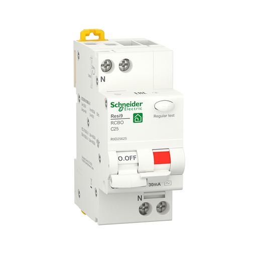 Дифференциальный автоматический выключатель SE АВДТ 1P+N С 25А 6 kA 30мА АС R9D25625 фото 1