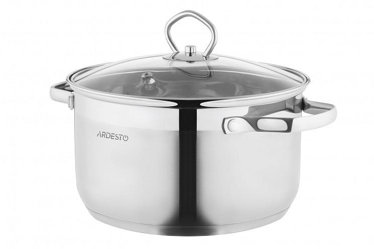 Кастрюля Ardesto Gemini Bari стеклянная крышка 3.2 л нержавеющая сталь AR1932SS фото 1