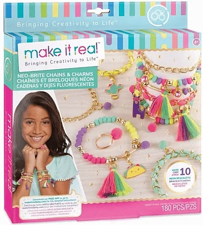 Набор для творчества Make It Real Make It Real Создание украшений Neo-Brite Chains & Charms 1313MR фото 1