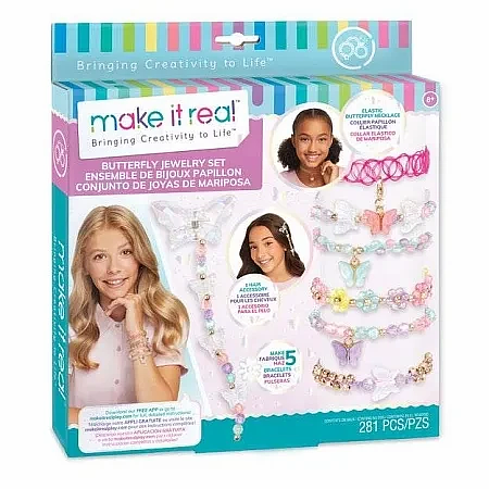 Набор для творчества Make It Real для изготовления украшений Butterfly Jewelry set 1323MR фото 1