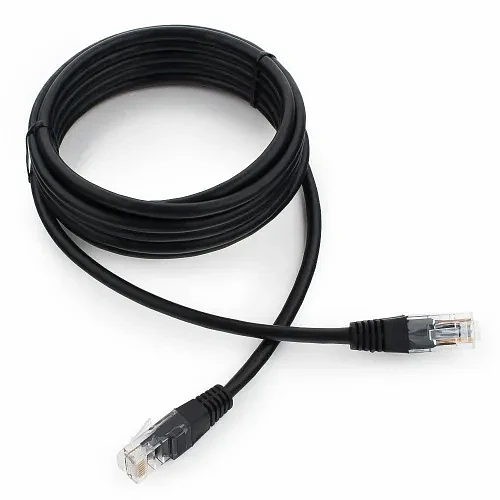 Патч-корд UTP Cablexpert PP12-3M/BK 5e 3м литой многожильный (чёрный) фото 1