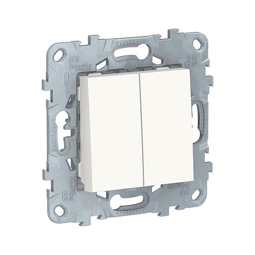 Переключатель двухклавишный SE NU521318 Unica New белый NU521318 фото 1