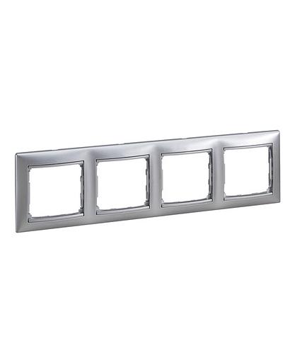 Рамка Legrand 770154 4п гор Алюминий Valena фото 1
