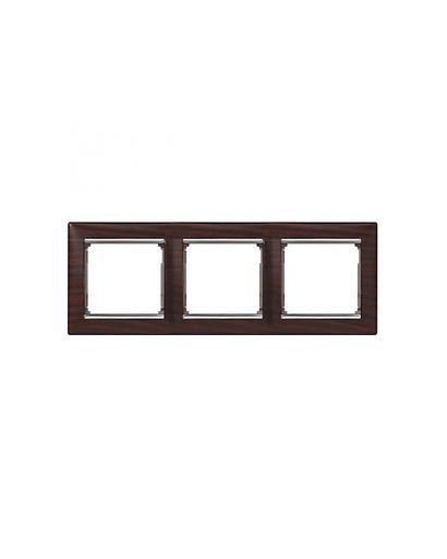 Рамка Legrand 770373 3п гор ТемнДер/Сереб VLN фото 1