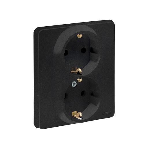 Розетка 2 x 2К+З 16 А 250 В Legrand Inspiria 673753 антрацит 673753 фото 1