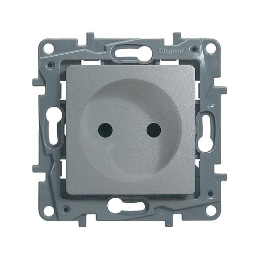 Розетка 2К со шторками винтовые зажимы 16 А 250 В Legrand 672434 Etika алюминий 672434 фото 1