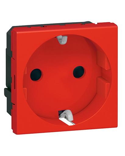 Розетка Legrand 077218 Mosaic 2К+З красная фото 1