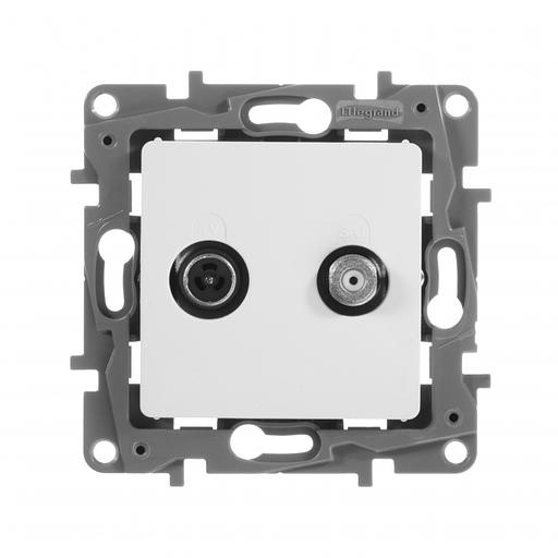 Розетка TV/SAT двухкабельная Legrand Etika белый 672257 фото 1
