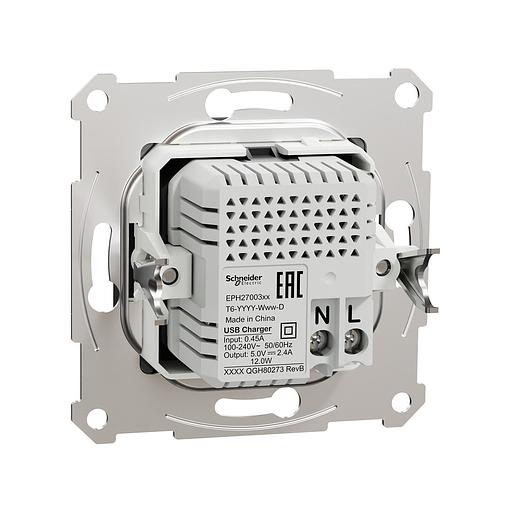 Розетка USB SE EPH2700371 Asfora A+С механизм антрацит EPH2700371 фото 3