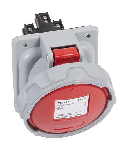 Розетка встр. Legrand 555588 63А 3К+З 380В IP67 фото 1