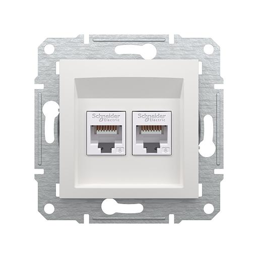 Розетка двойная компьютерная SE EPH4870121 Asfora RJ45 кат. 6 механизм белый EPH4870121 фото 2