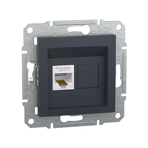 Розетка компьютерная SE EPH4300171 Asfora RJ45 кат. 5е механизм антрацит EPH4300171 фото 1