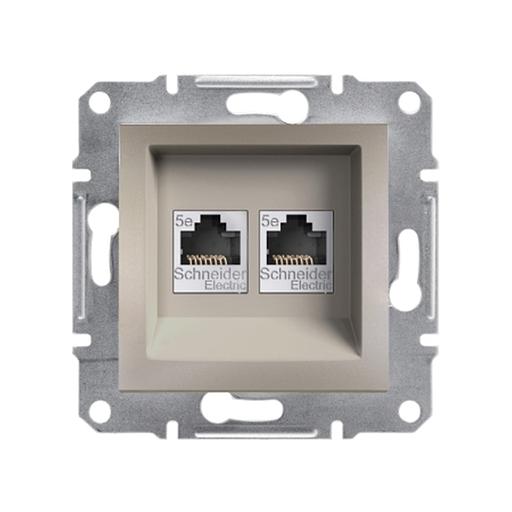 Розетка компьютерная двойная SE EPH4400169 Asfora RJ45 кат.5e механизм бронза EPH4400169 фото 1