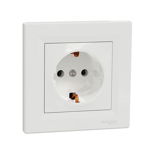 Розетка с заземлением SE EPH2900121 Asfora 16А в сборе винт. клеммы белый EPH2900121 фото 1