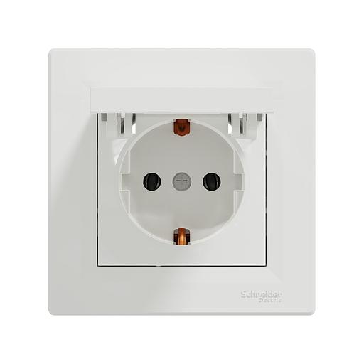 Розетка с заземлением SE EPH3100121 Asfora 16А с крышкой в сборе винт. клеммы белый EPH3100121 фото 2