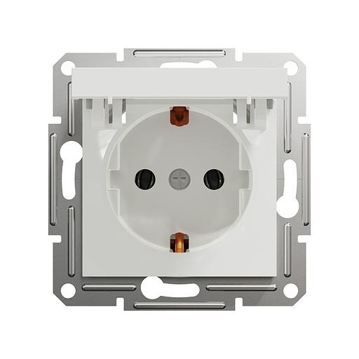 Розетка с заземлением SE EPH3170121 Asfora 16А с крышкой механизм винт. клеммы белый EPH3170121 фото 2