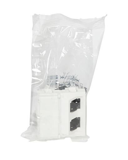 Розетка сетевая Legrand 076506 MOSAIC RJ45 STP кат6 2мод 45° фото 1