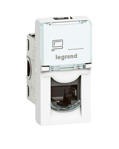 Розетка сетевая Legrand 076563 MOSAIC RJ45 STP кат6 1 мод фото 1