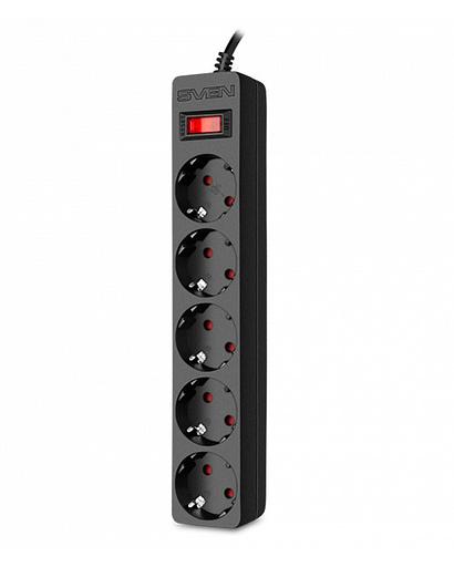 Сетевой фильтр SVEN Surge Protector SF-05E 3 0 m (5 sockets) black SV-021566 фото 1