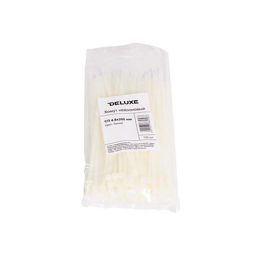 Хомут нейлоновый Deluxe СП 4.8*200 мм (Б) (100 штук в упаковке) СП 4.8*200 мм (Б) white фото 3