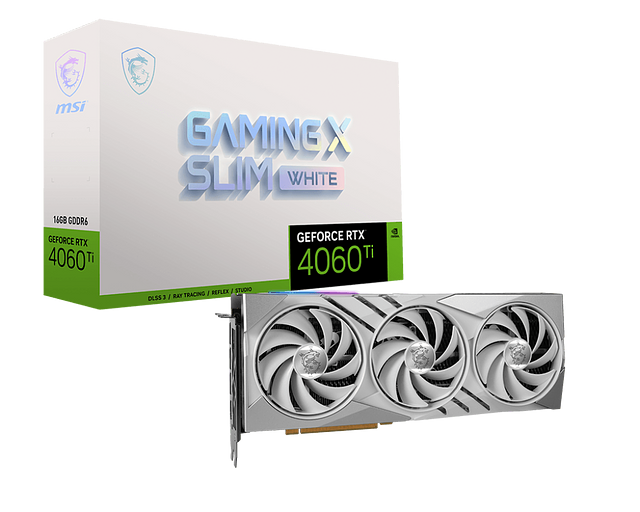 Видеокарта MSI GeForce RTX 4060 TI GAMING X SLIM WHITE 16G фото 1