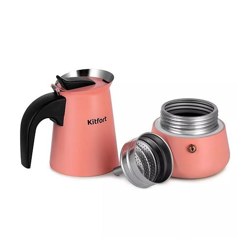 Кофеварка гейзерная Kitfort КТ-7148-1 темно-коралловый фото 2