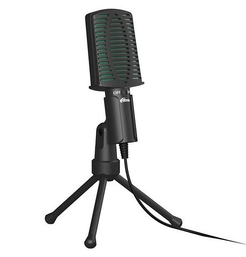 Настольный микрофон Ritmix RDM-126 черный-зеленый фото 1