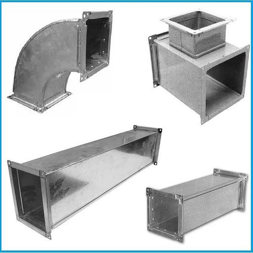 Воздуховод прямоугольный оцинкованный Ш20 (фасонные детали) 0,55 мм фото 1