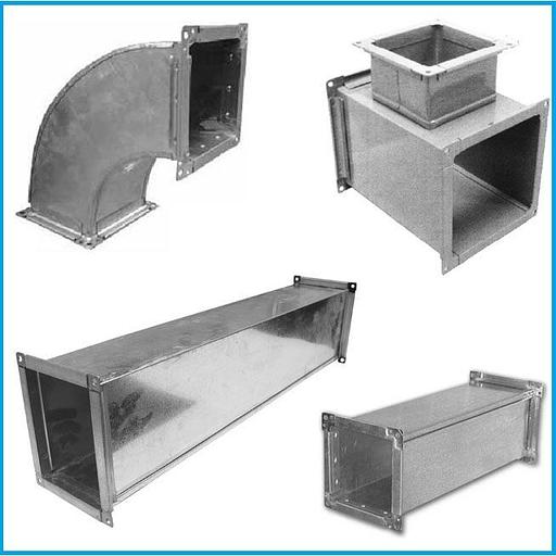 Воздуховод прямоугольный оцинкованный Ш20 (фасонные детали) 0,7 мм фото 1