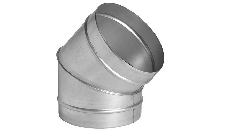 Отвод круглый D 1000 45° из оцинкованной стали фото 1