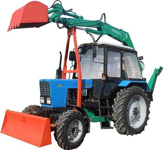 Погрузчик-экскаватор ПЭ-Ф-1БМ (отвал, грейфер) МТЗ 82.1; 1221 фото 3