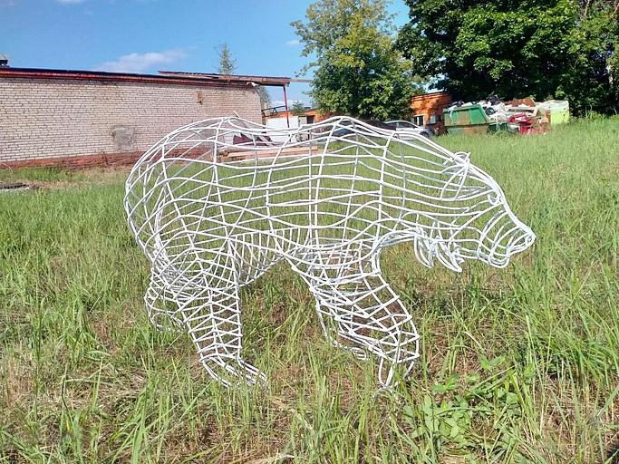 Скульптура из проволоки «Медведь» фото 3