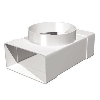 Соединитель Т-образный (тройник) плоских воздуховодов с выходом на фланцевые воздухораспределители ТФП - 612ТФ10П - 100 мм - 60х120 мм фото 1