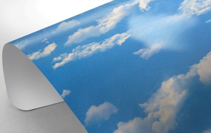 Плёнка ПВХ «MSD Premium Облако», фотопечать, для производства натяжных потолков, фактурное матовое покрытие ОПТ фото 1