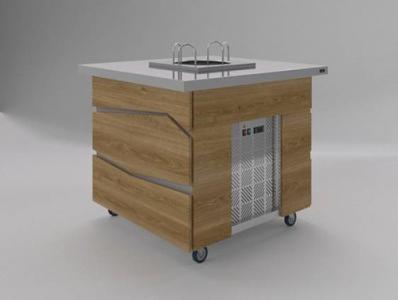 Салат-бар под диспенсеры тарелок Luxstahl СБД-1000 Premium (нерж.) фото 1