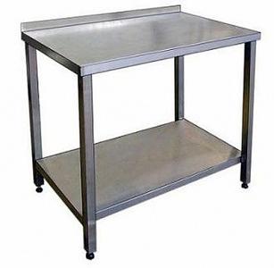 Стол разделочный СП-3/1500/600-ЮТ с бортом столешница нерж.,каркас и полка оцинков. фото 1