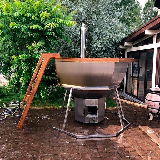 Банный чан «Одиссей» на подставке (с печью толщиной 3 мм), (6-8 человек) фото 1