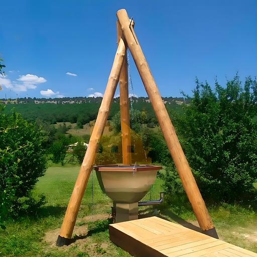 Банный чан «Посейдон» на брёвнах (с печью толщиной 3 мм), (8-12 человек) фото 1