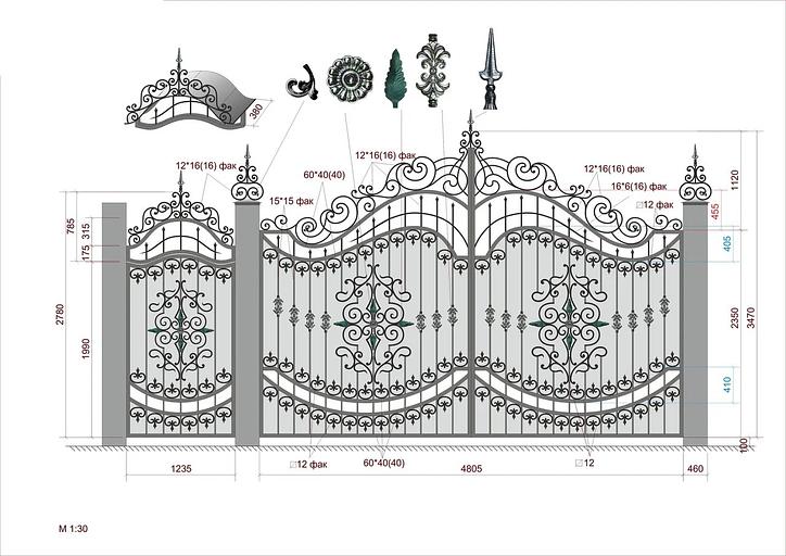 Ворота Metall Expert кованые, код В-1 фото 2