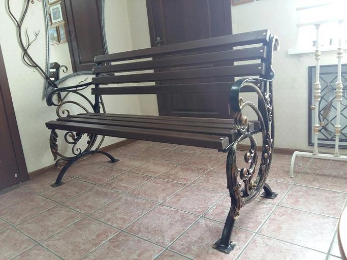 Лавочка Metall Expert кованая со спинкой фото 1