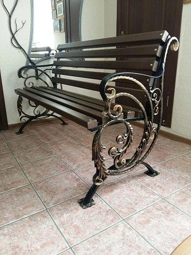 Лавочка Metall Expert кованая со спинкой фото 2