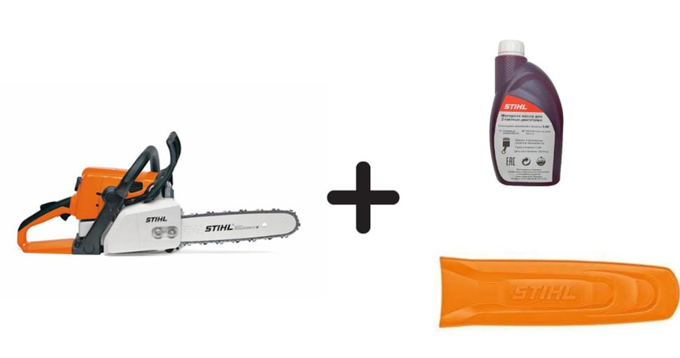 Бензопила STIHL «MS 210» (40 см) + масло + кожух фото 1